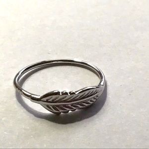 Solid Sterling Silver Feather Ring